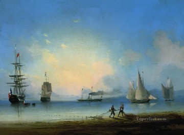  Francesa Obras - Ivan Aivazovsky fragatas rusas y francesas Seascape